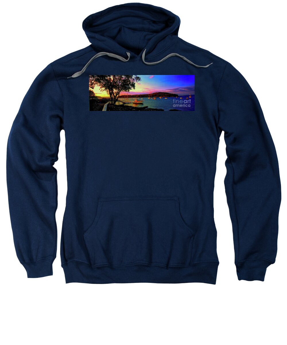 Acadia Bar Harbor Sweatshirt featuring the photograph Acadia Bar Harbor sunset cruises.tif by Tom Jelen