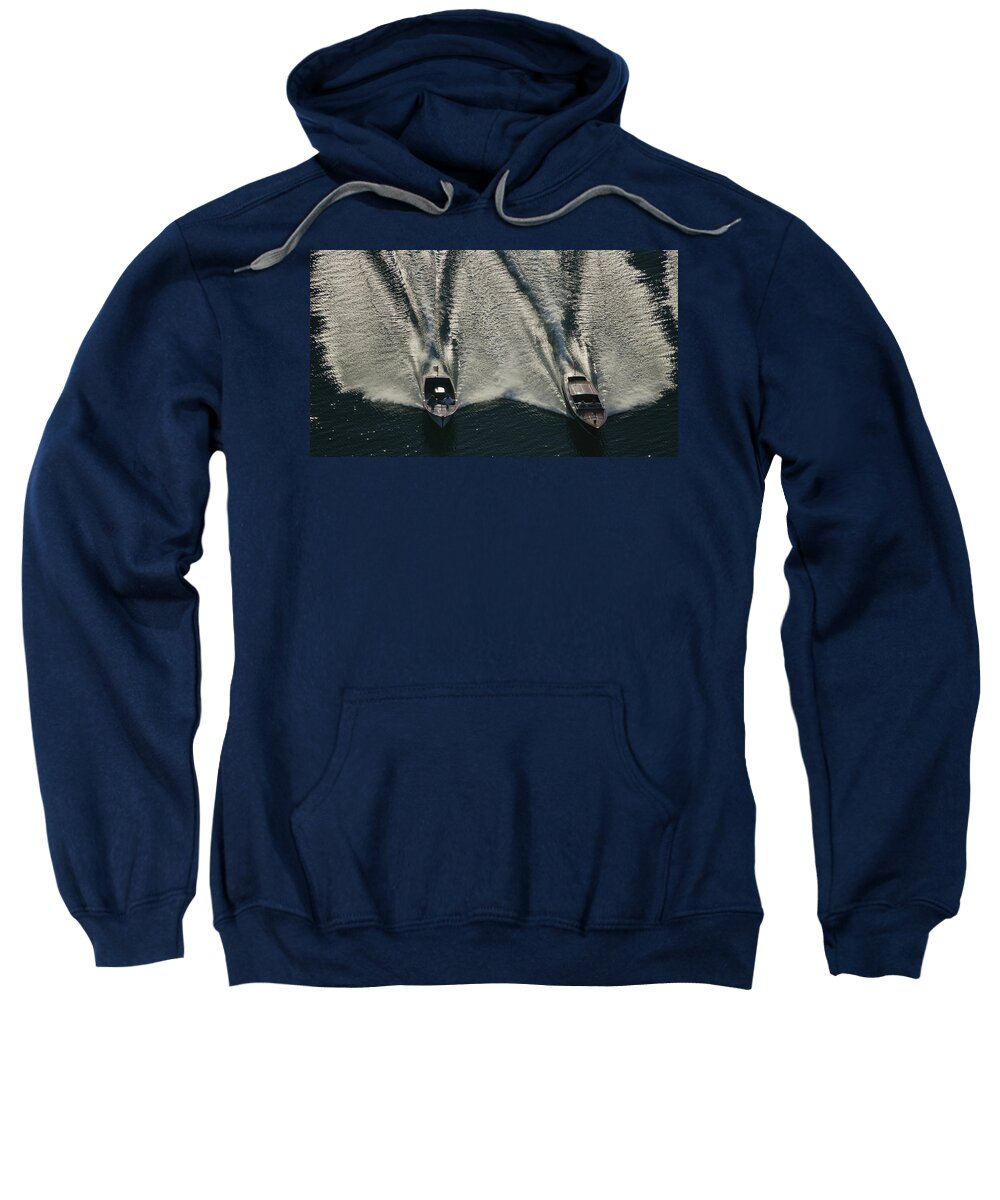 Boat Sweatshirt featuring the photograph Aerial Wash by Steven Lapkin