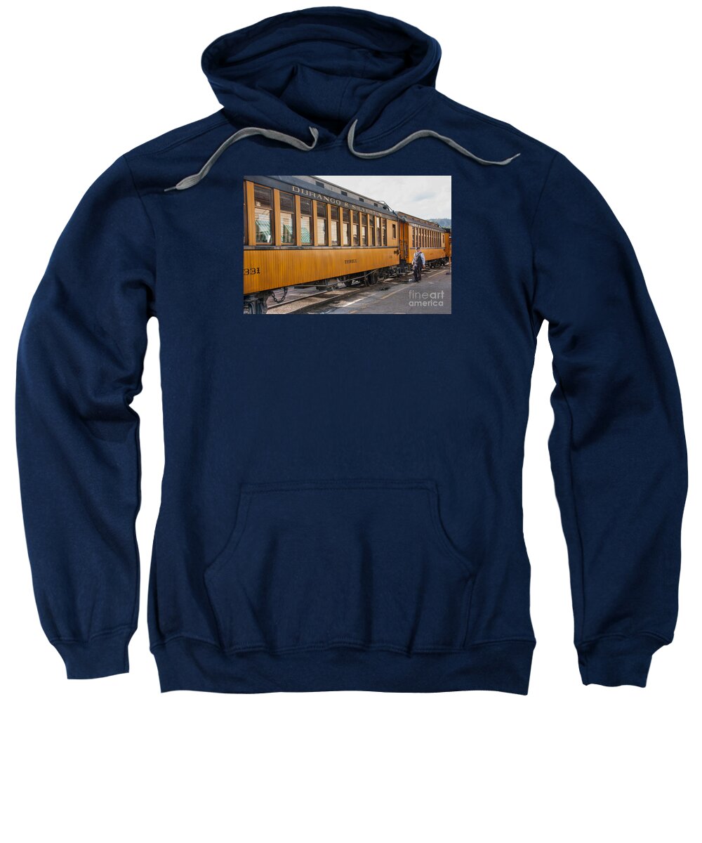 Colorado Sweatshirt featuring the photograph Along the Passenger Cars by Marilyn Cornwell