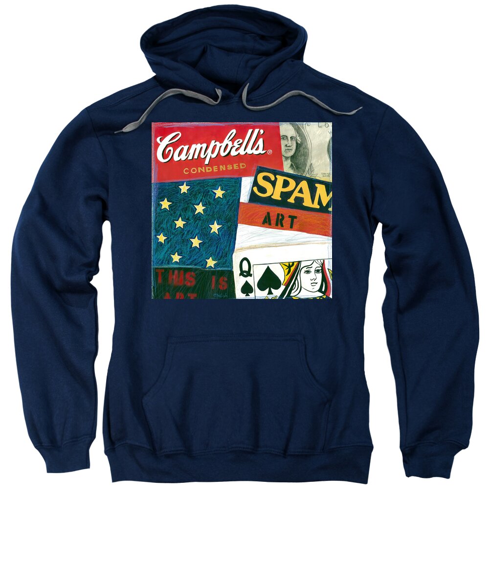 Campbell's Soup Sweatshirt featuring the mixed media American Self Portrait by Gerry High