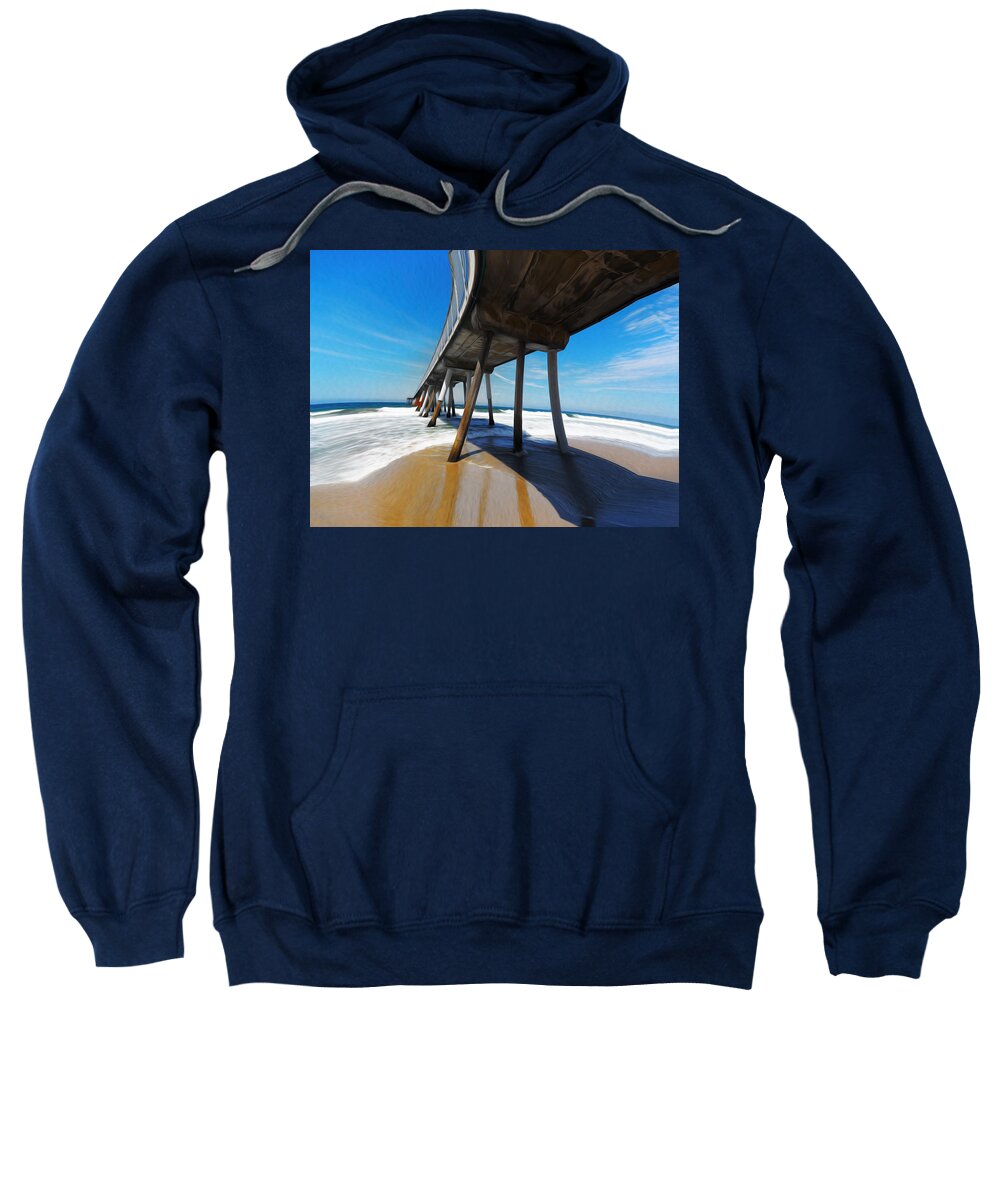 Pier Sweatshirt featuring the photograph Another Odd Day in Hermosa by Joe Schofield