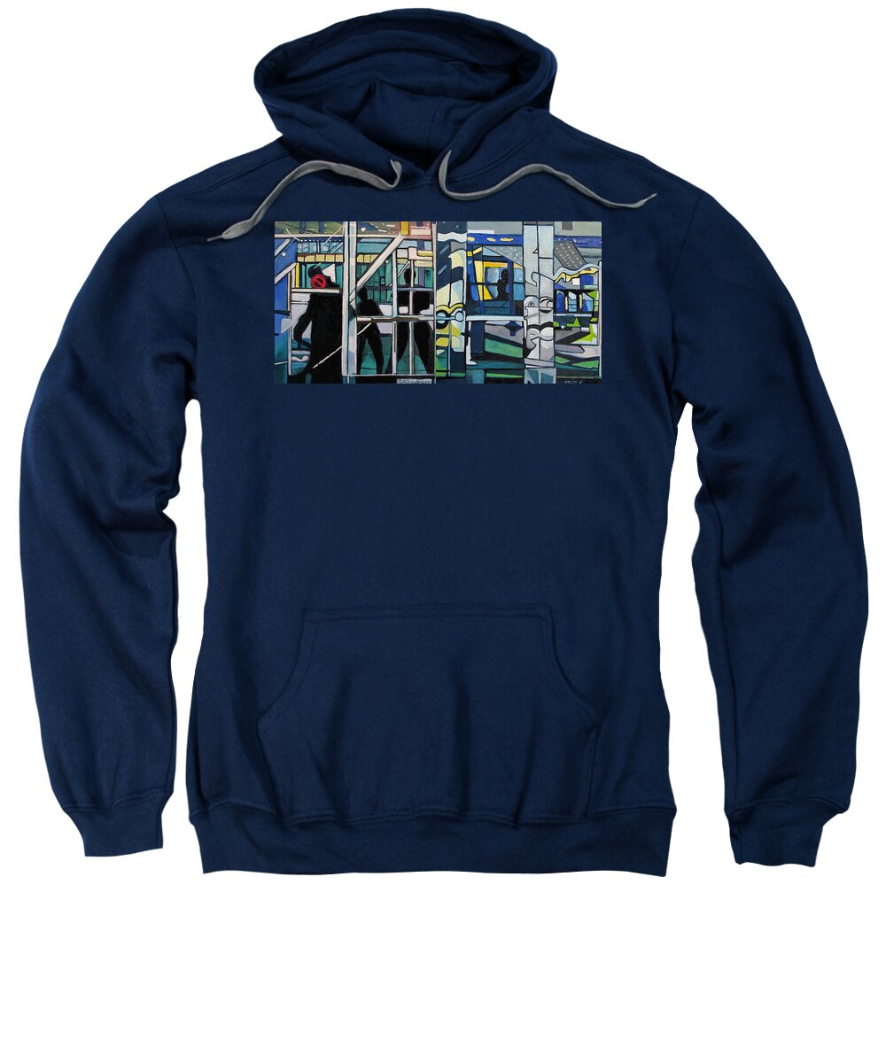 Abstract Sweatshirt featuring the painting Atlanic City Abstract No.1 by Patricia Arroyo