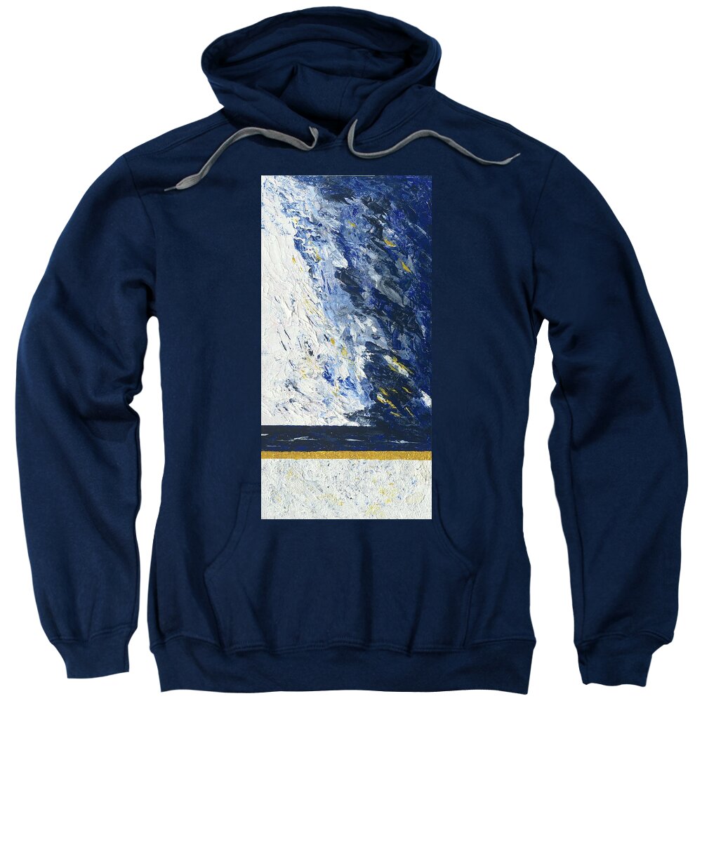 Abstract Sweatshirt featuring the painting Atmospheric Conditions, Panel 2 of 3 by Kathryn Riley Parker
