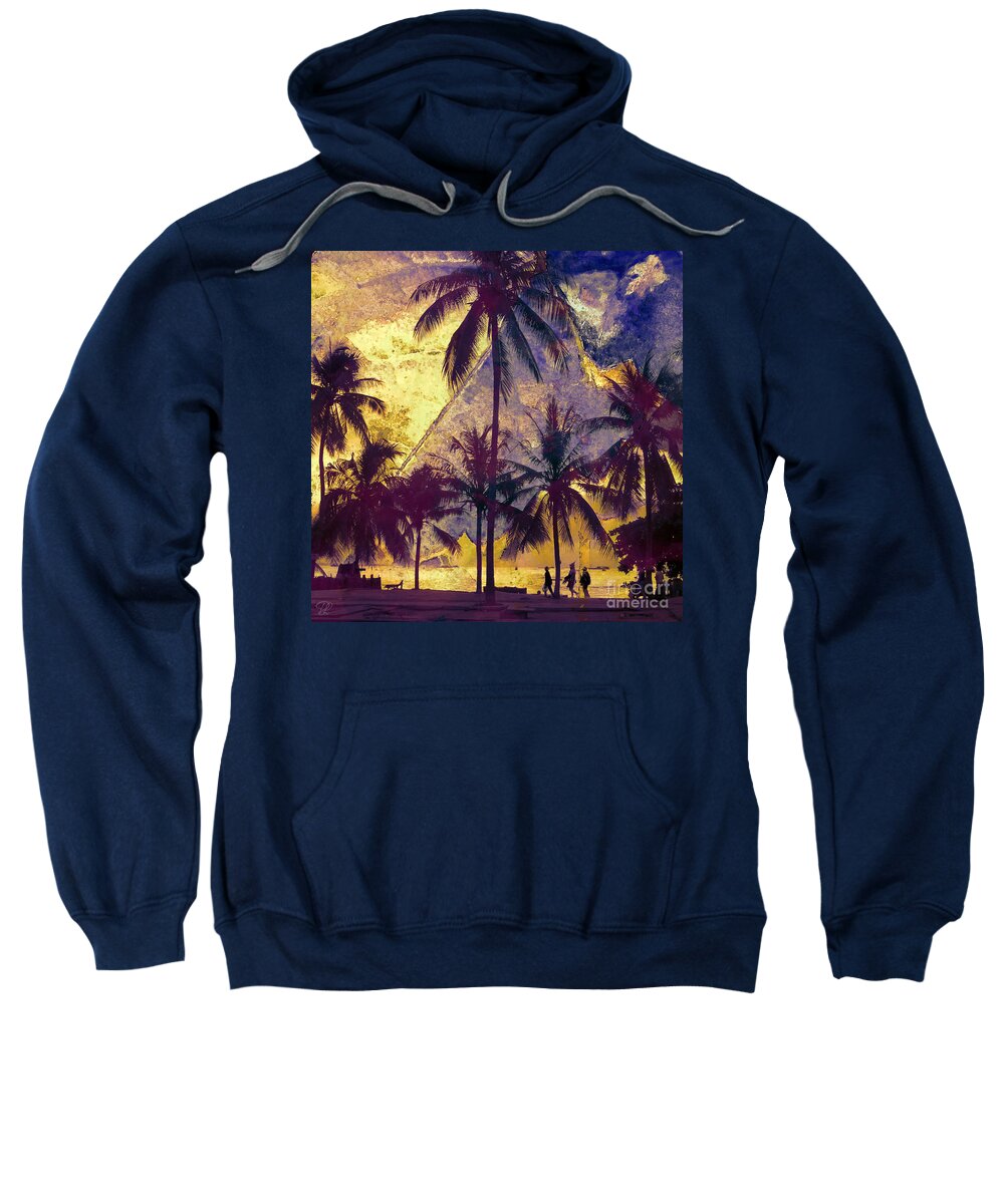 Palm Trees Sweatshirt featuring the photograph Beside the Sea by LemonArt Photography