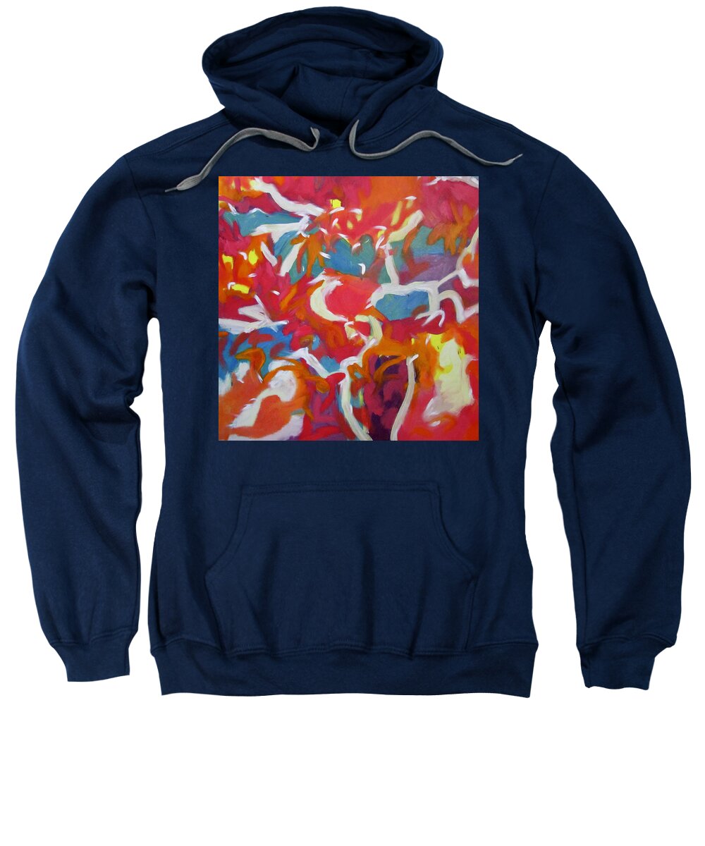 Abstract Sweatshirt featuring the painting Big Pink by Steven Miller