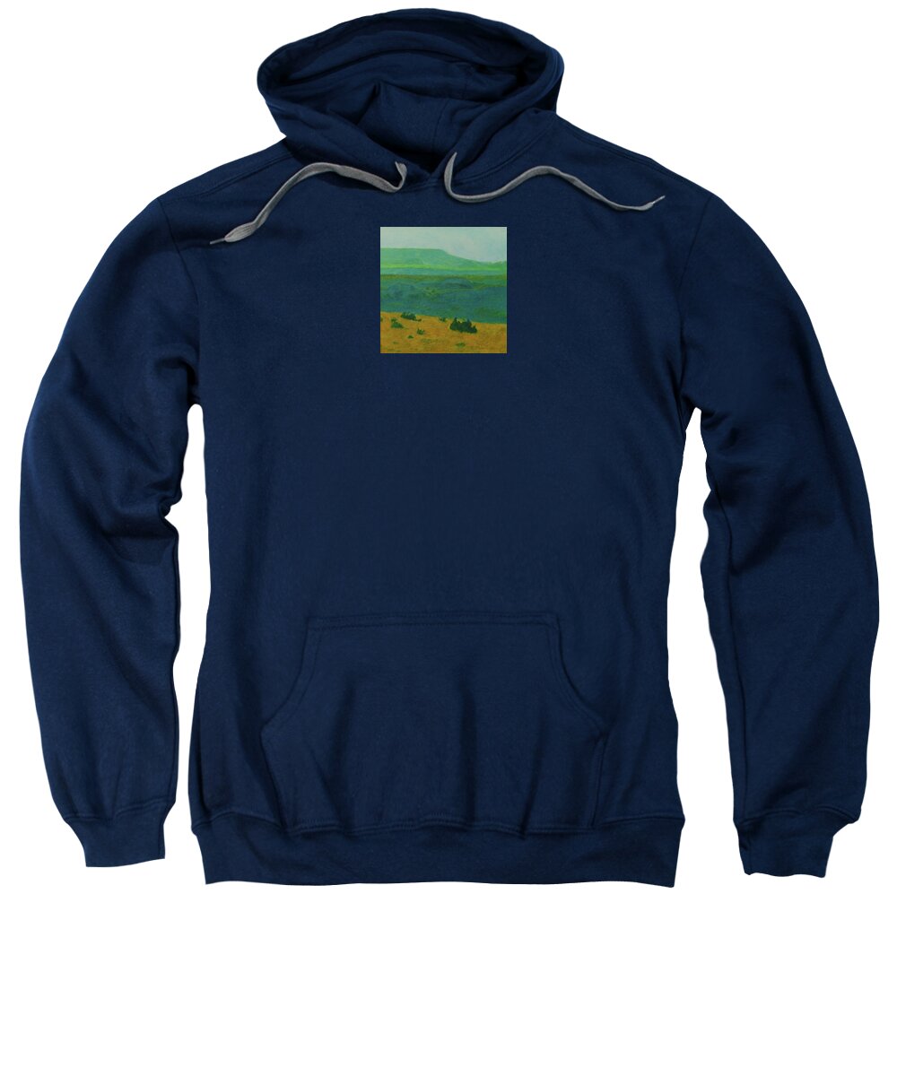 North Dakota Sweatshirt featuring the painting Blue-Green Dakota Dream, 2 by Cris Fulton