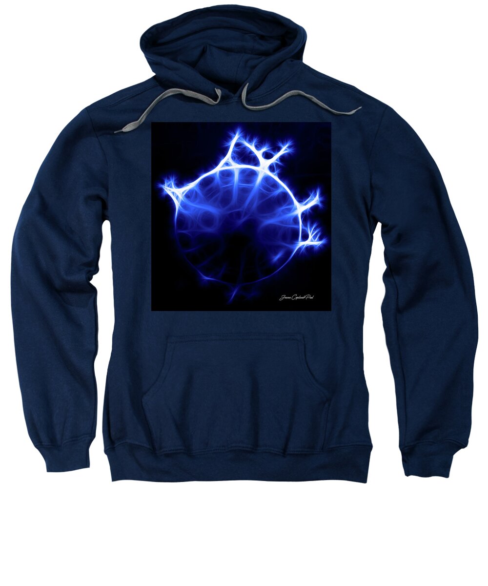 Blue Sweatshirt featuring the photograph Blue Jelly Fish by Joann Copeland-Paul