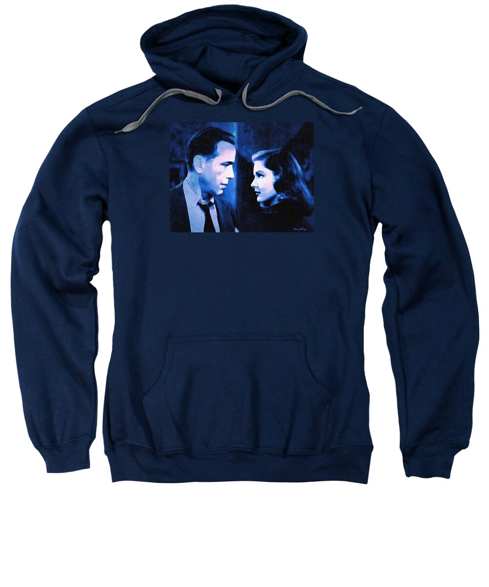 Bacall Sweatshirt featuring the digital art Bogart and Bacall - The Big Sleep by Alicia Hollinger