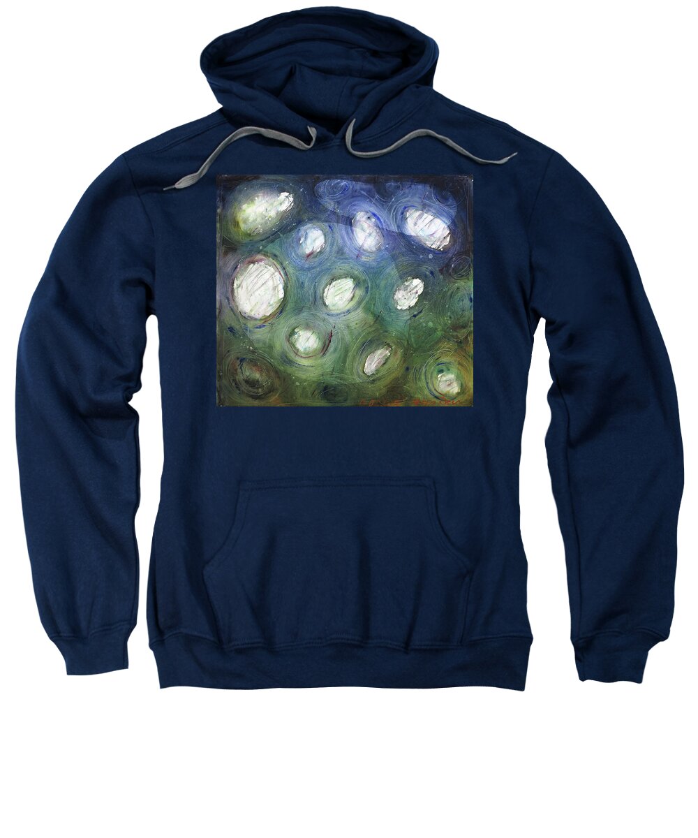 Painting Sweatshirt featuring the painting Bubbles II by Petra Rau