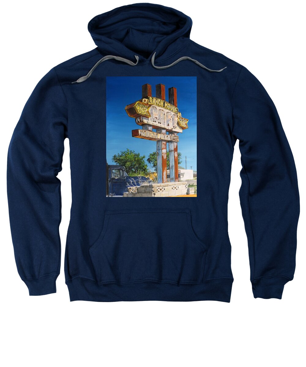 Route 66 Sweatshirt featuring the painting Cafe by William Brody