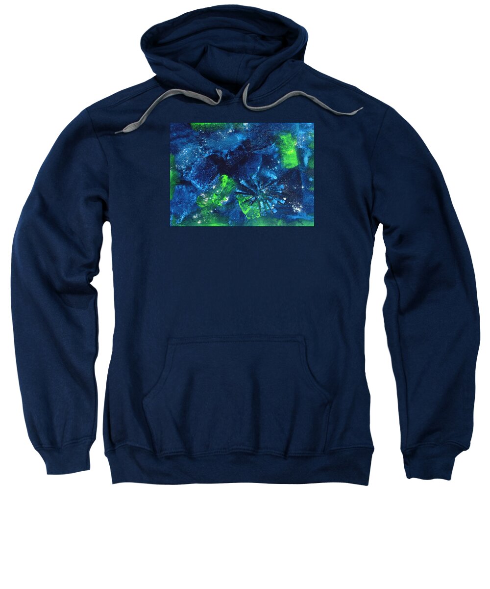 Abstract Sweatshirt featuring the painting Chasing the Night by Louise Adams
