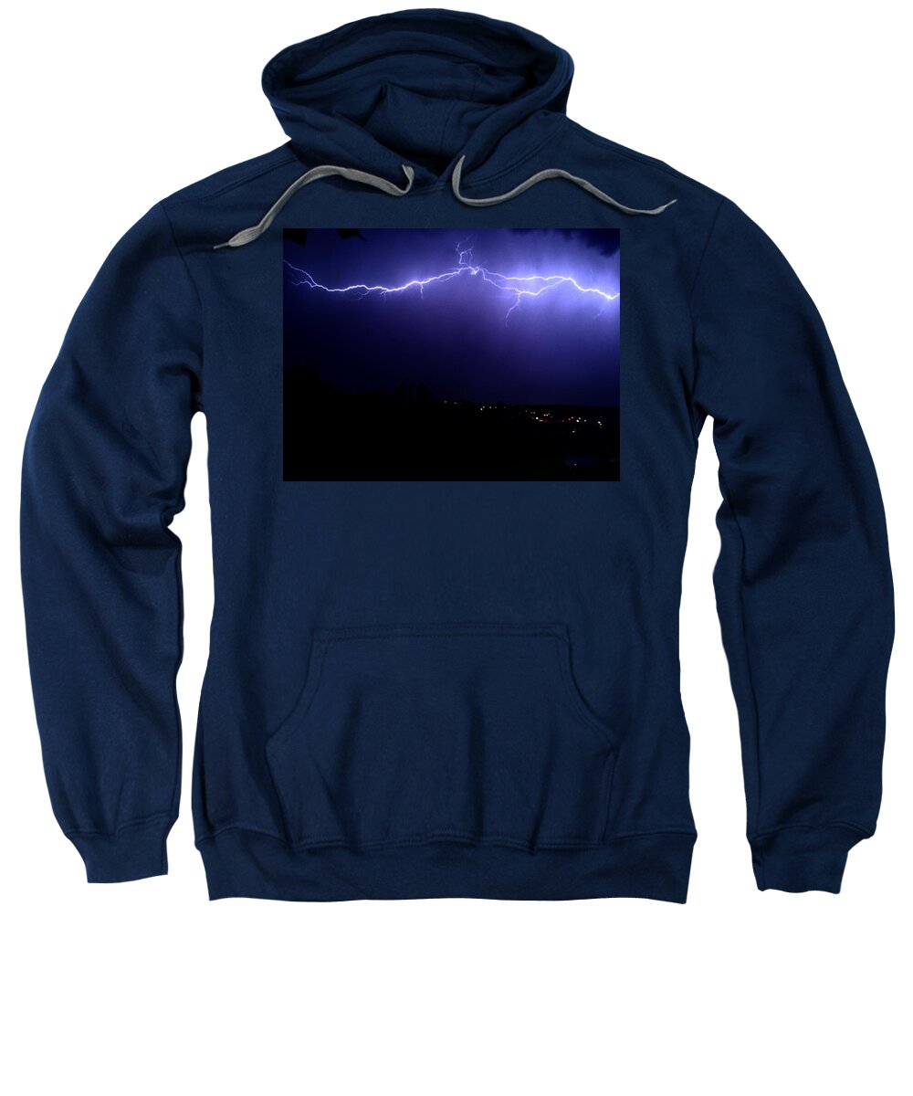 Thunderstorm Sweatshirt featuring the photograph Cloudhopper by Michael Oceanofwisdom Bidwell