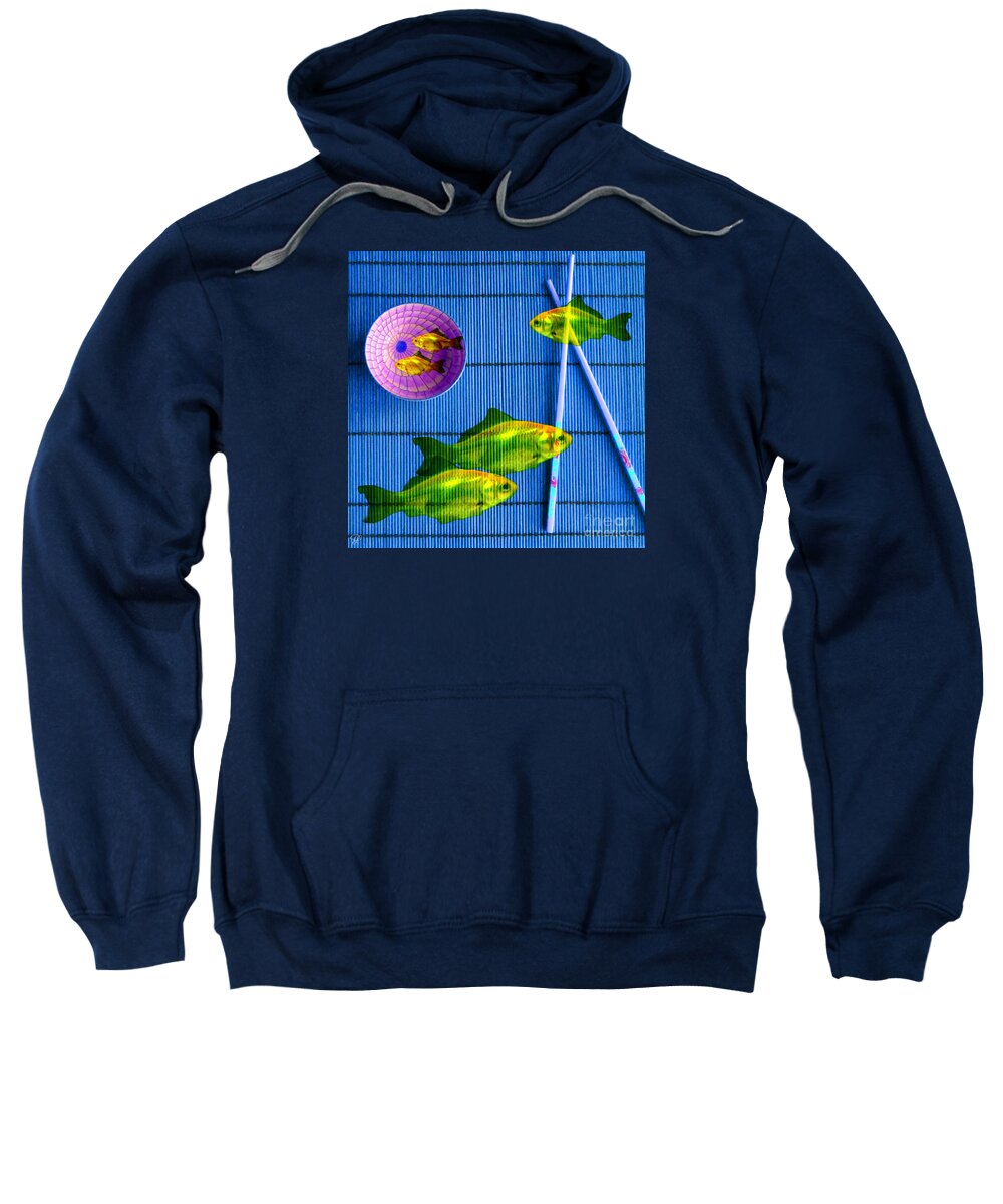 Fish Sweatshirt featuring the photograph Flying Fish and the Pink Moon by LemonArt Photography