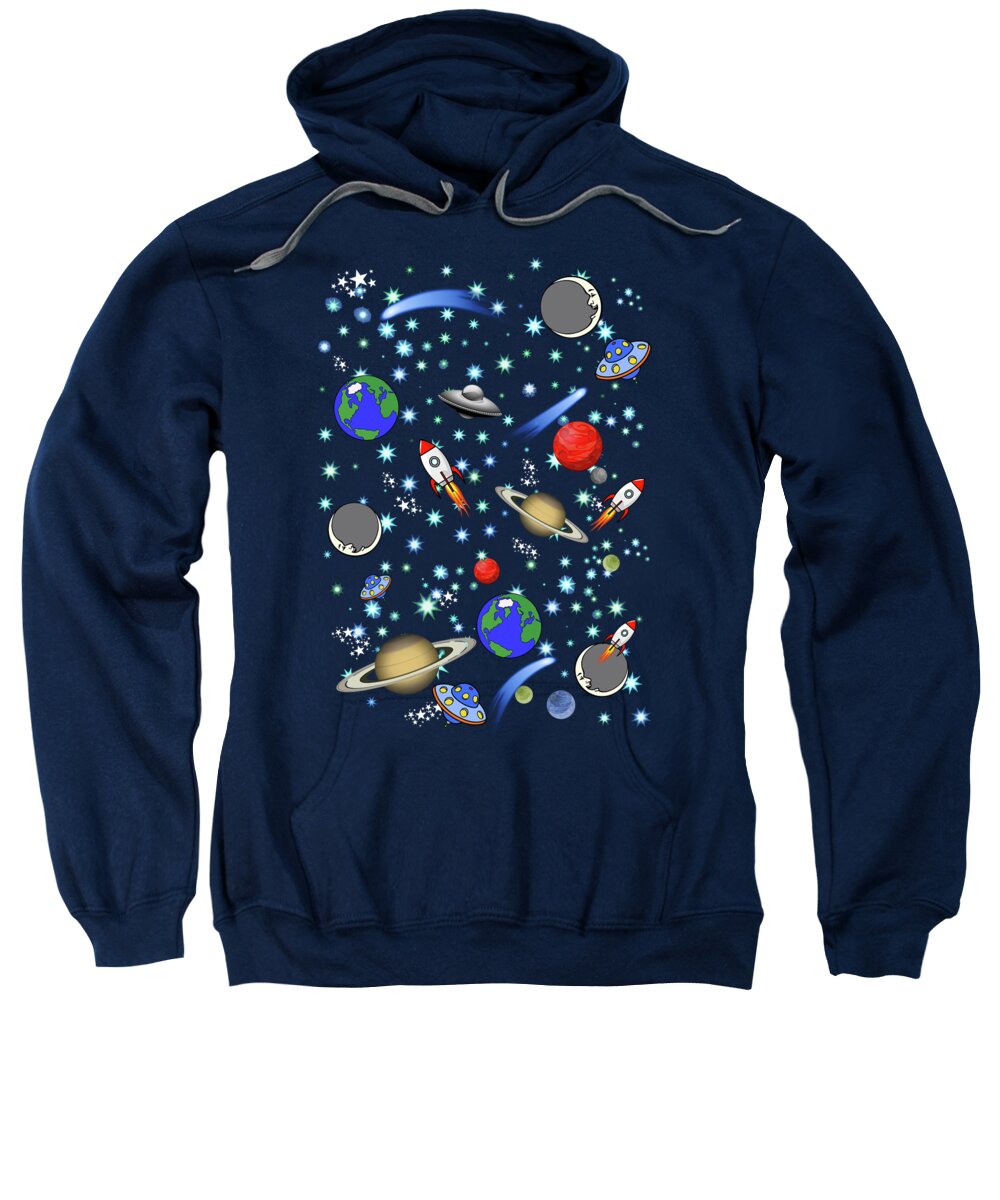 Stars Sweatshirt featuring the mixed media Galaxy Universe by Gravityx9 Designs