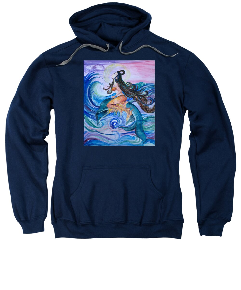  Sweatshirt featuring the painting Goddess of Adventure by Sarabjit Singh