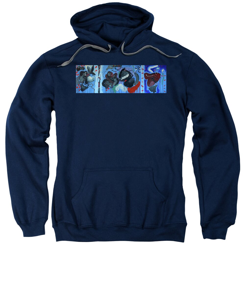 Blue Sweatshirt featuring the painting Going Down by Peregrine Roskilly