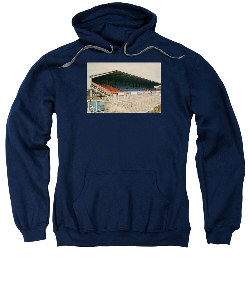  Sweatshirt featuring the photograph Hartlepool - Victoria Park -Millhouse Stand 1 - 1980s by Legendary Football Grounds