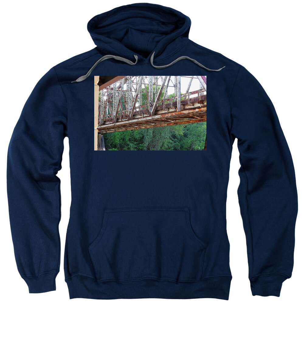 Nature Sweatshirt featuring the photograph Historic Brazoria Bridge by Judy Wright Lott