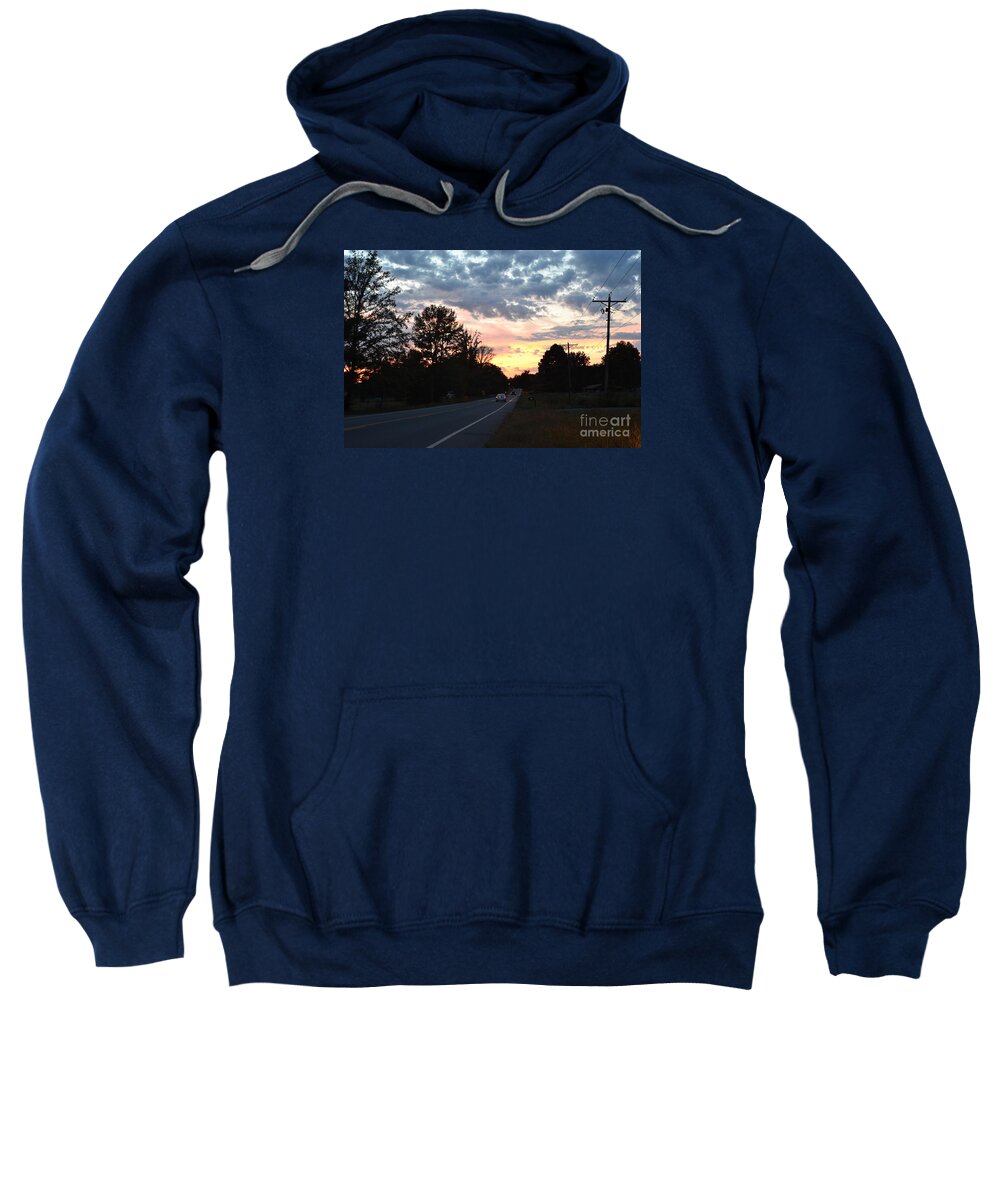 Homeward Bound Evening Sky Sweatshirt featuring the photograph Homeward Bound Evening Sky by Karen Francis