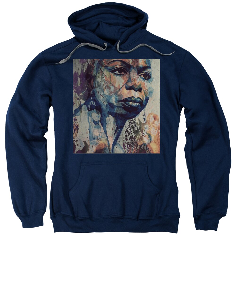 Nina Simone Sweatshirt featuring the mixed media I Wish I Knew How It Would Be Feel To Be Free by Paul Lovering