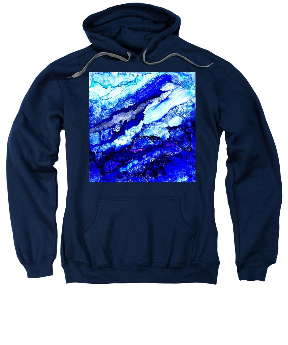 Abstract Sweatshirt featuring the painting Glacial Dreams by Sandra Lee Scott
