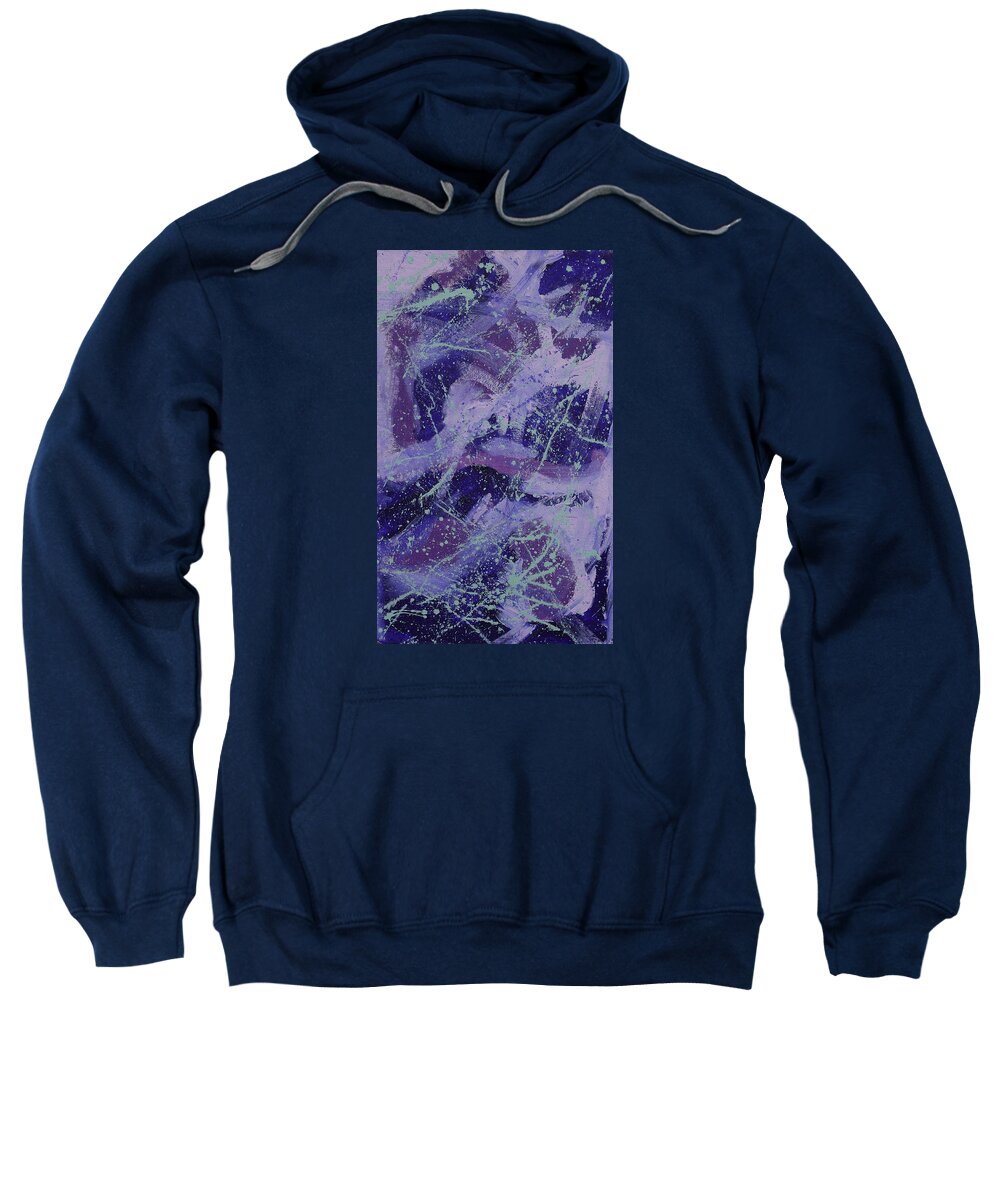 Abstract Sweatshirt featuring the painting Indigo Majestic by Julius Hannah