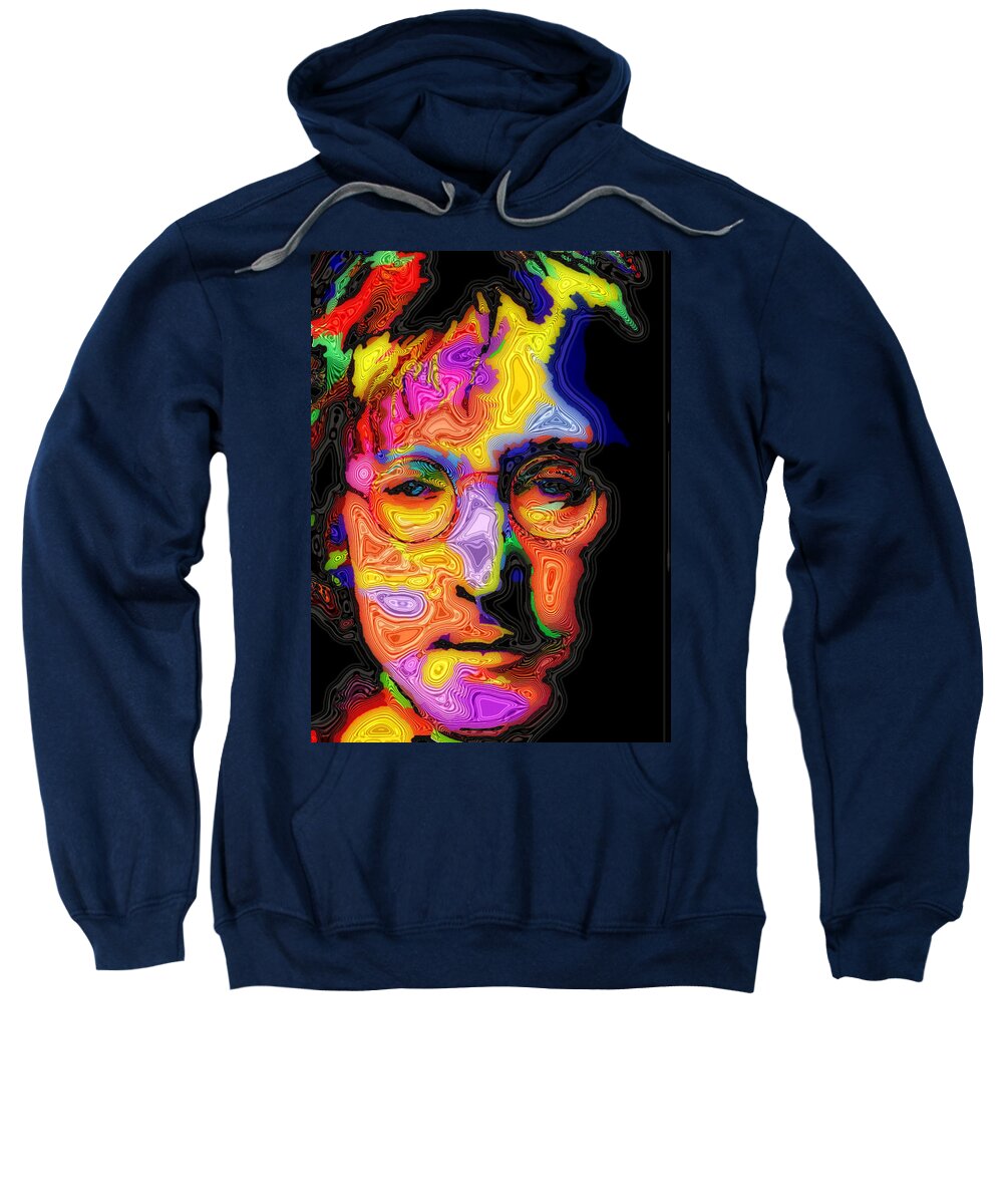 John Lennon Sweatshirt featuring the painting John Lennon by Stephen Anderson