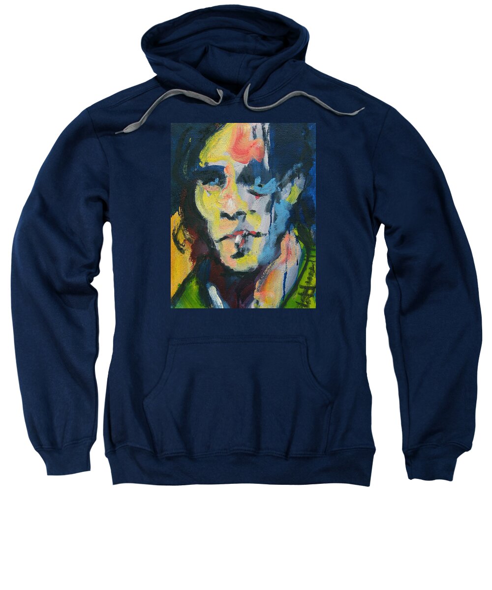 Painting Sweatshirt featuring the painting Johnny by Les Leffingwell