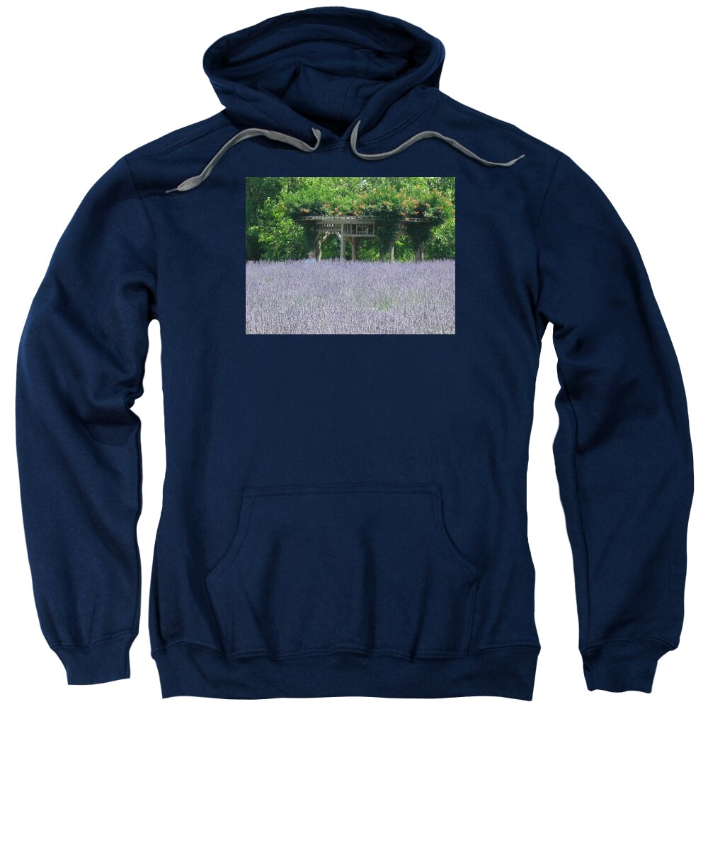 Lavender Sweatshirt featuring the photograph Lavender Fields Forever by Susan Esbensen