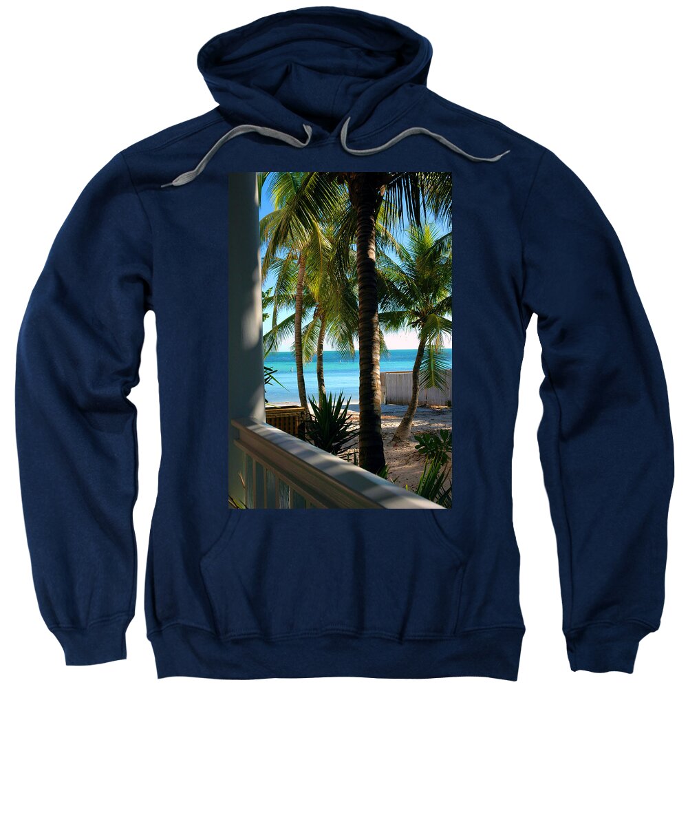 Photos Of Key West Sweatshirt featuring the photograph Louie's Backyard by Susanne Van Hulst