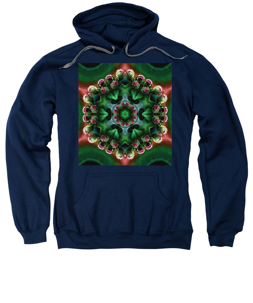 Plants Sweatshirt featuring the photograph Mandala Bull Thistle by Nancy Griswold