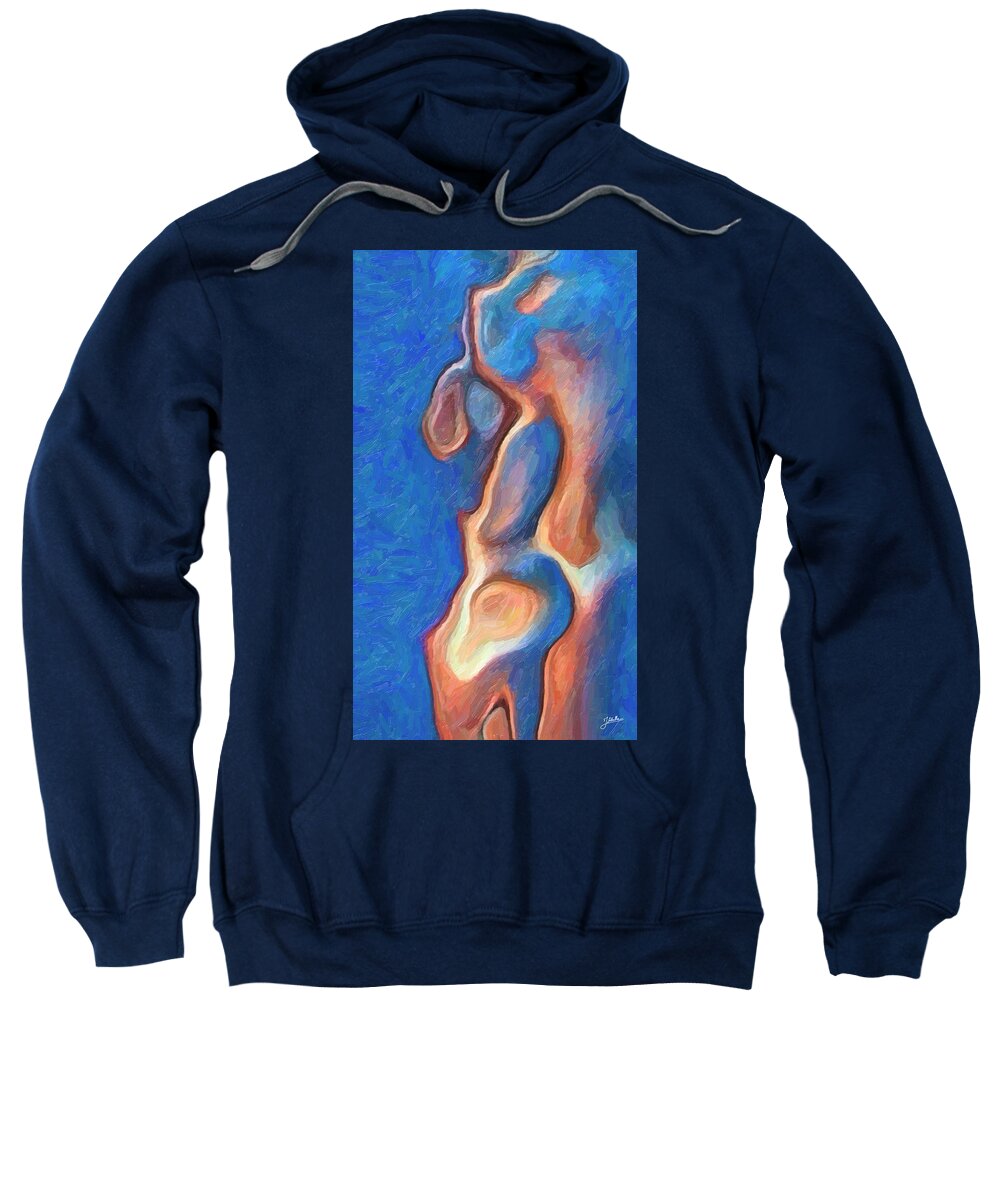 Abstract Sweatshirt featuring the digital art Merman by Joaquin Abella