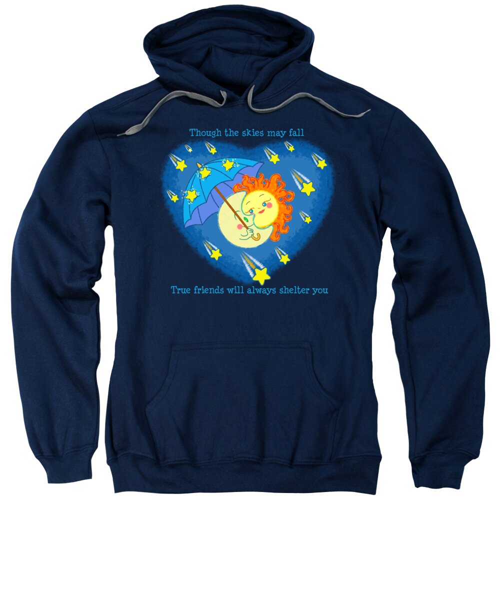 Celestial Sweatshirt featuring the digital art Meteor Shower 2 by J L Meadows