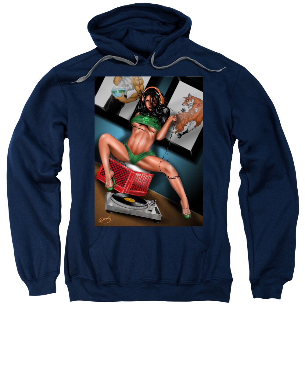 Pete Sweatshirt featuring the painting Mezzo Forte Remix by Pete Tapang