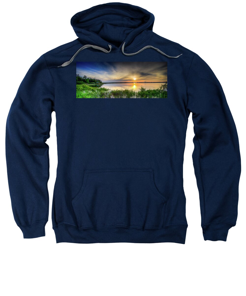 Wisconsin Sweatshirt featuring the photograph Mud Bay sunset 1 by David Heilman