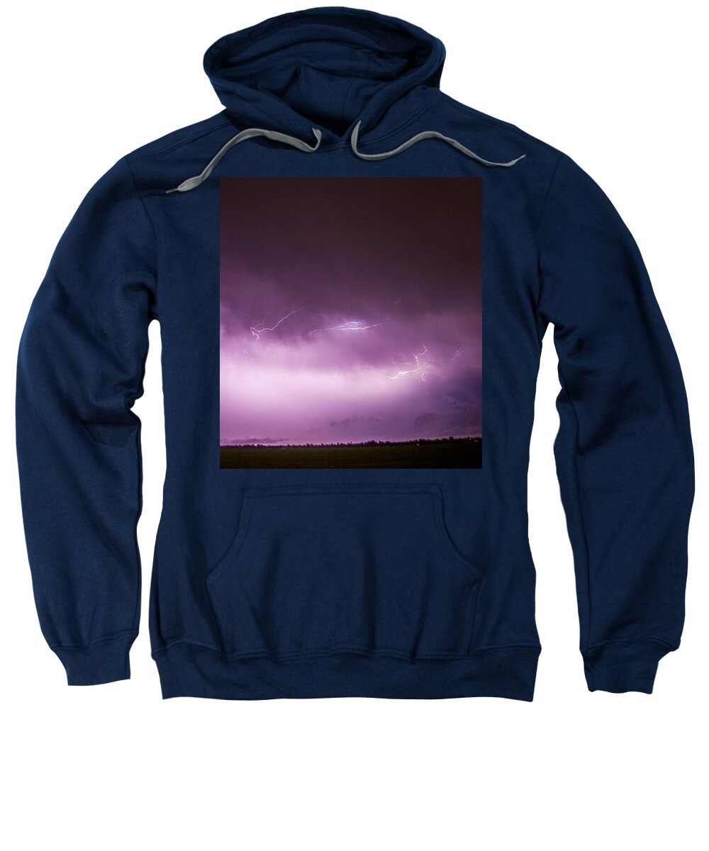 Nebraskasc Sweatshirt featuring the photograph Nebraska Night Thunderstorms 013 by NebraskaSC