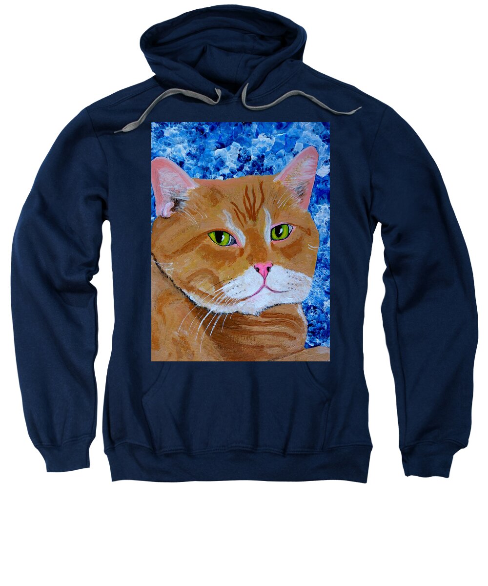 Cats Sweatshirt featuring the painting Jubai by Pj LockhArt