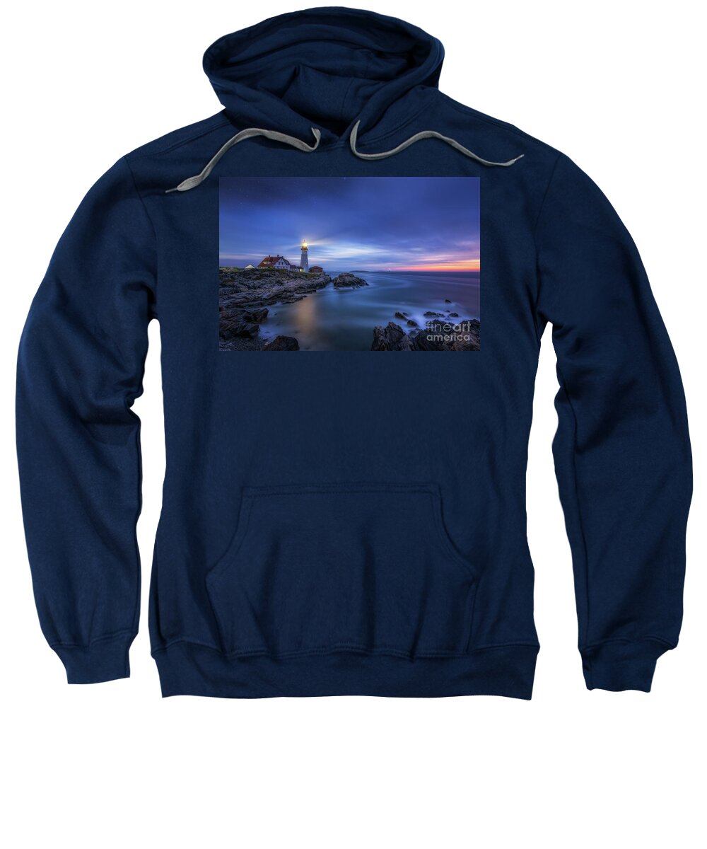 Cape Elizabeth Sweatshirt featuring the photograph Night Watch by Michael Ver Sprill