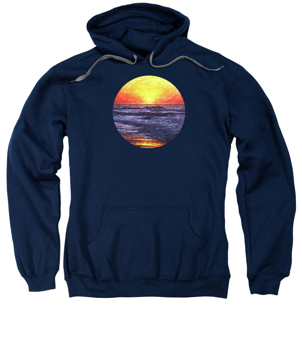 Sun Sweatshirt featuring the digital art Ocean Sunrise by Phil Perkins