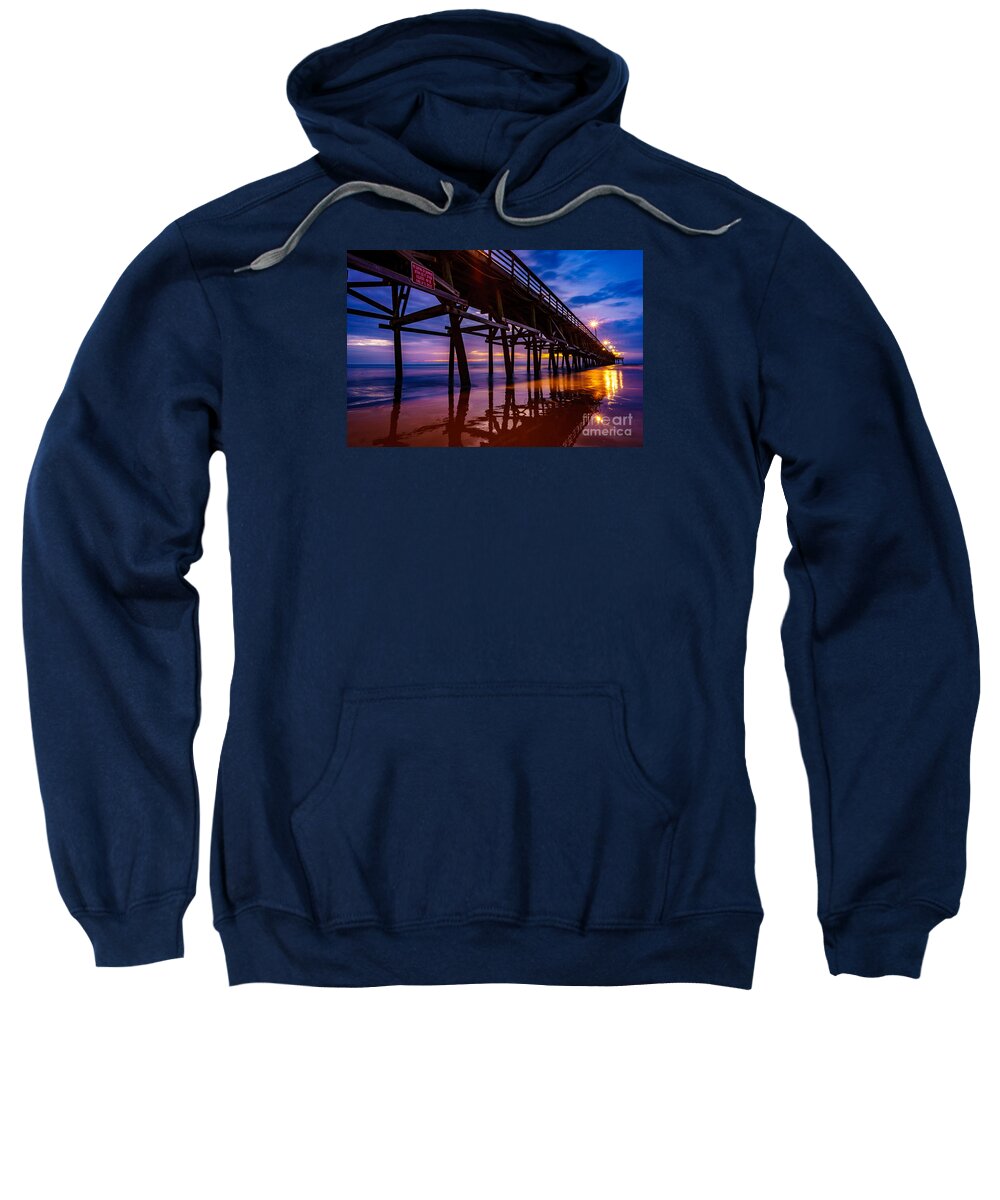 Pier Sweatshirt featuring the photograph Pier Sunrise by David Smith