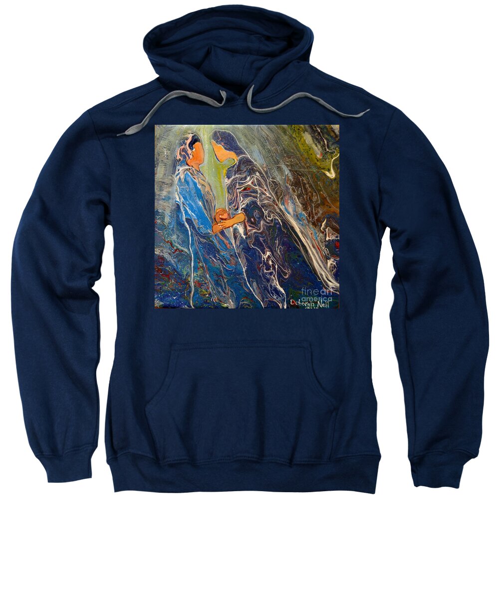 Prayer Sweatshirt featuring the painting Pray For One Another by Deborah Nell