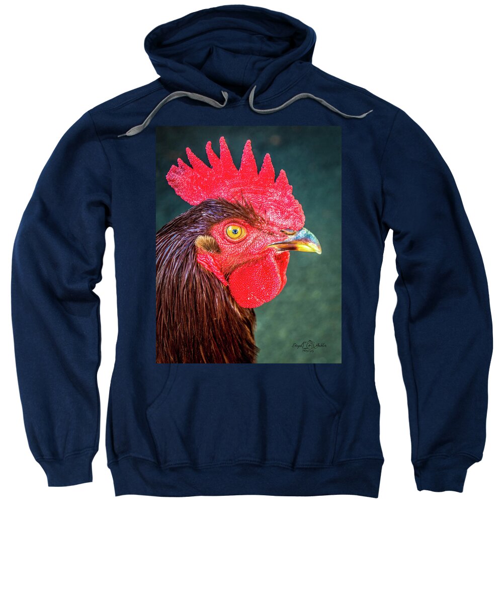 Rooster Sweatshirt featuring the photograph Red by Steph Gabler