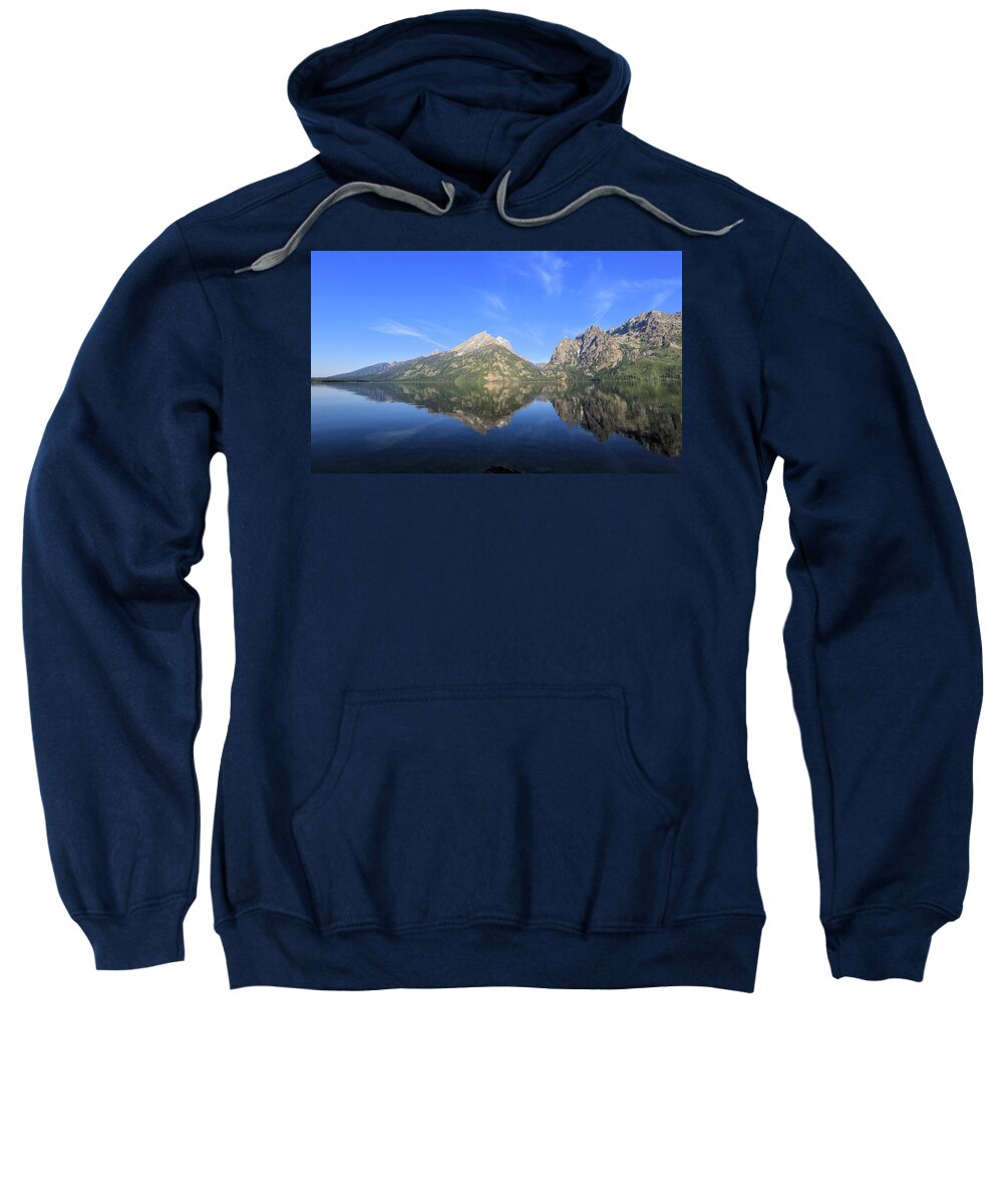 Photosbymch Sweatshirt featuring the photograph Reflection at Grand Teton National Park by M C Hood