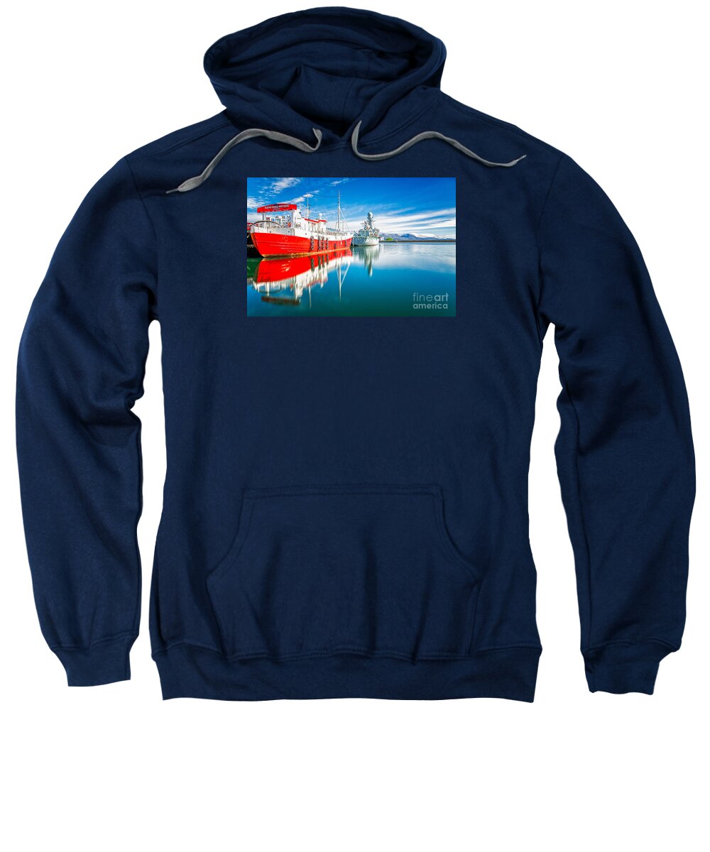 Iceland Sweatshirt featuring the photograph Reykjavik harbor by Izet Kapetanovic