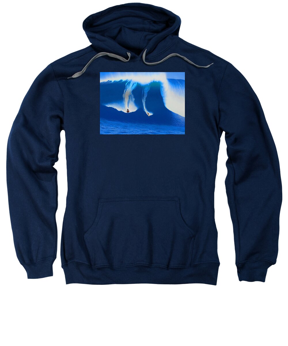 Surfing Sweatshirt featuring the painting Log Cabins 1998 by John Kaelin