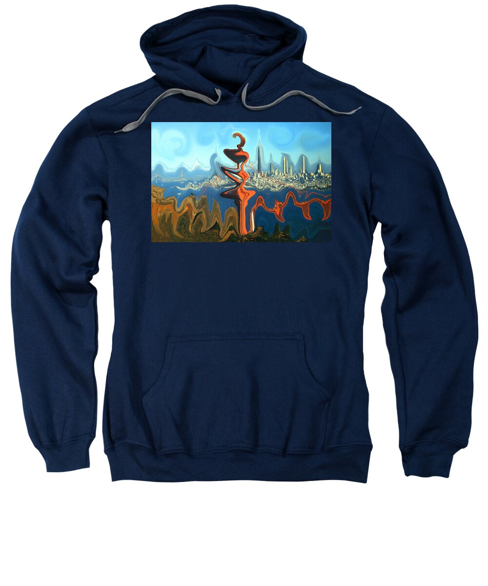 Art Sweatshirt featuring the painting San Francisco Earthquake - Modern Artwork by Peter Potter
