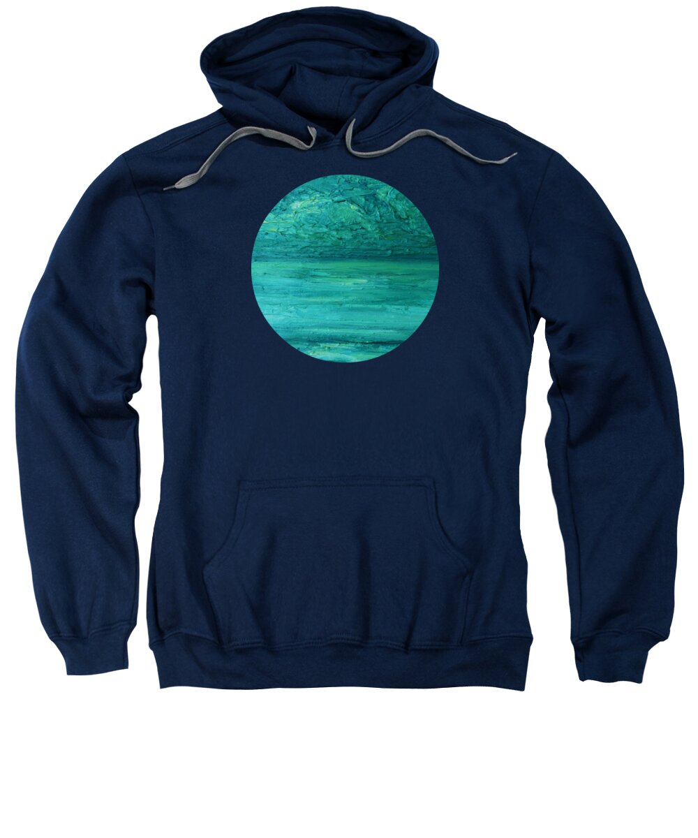 Sea And Sky Sweatshirt featuring the painting Sea Blue by Mary Wolf
