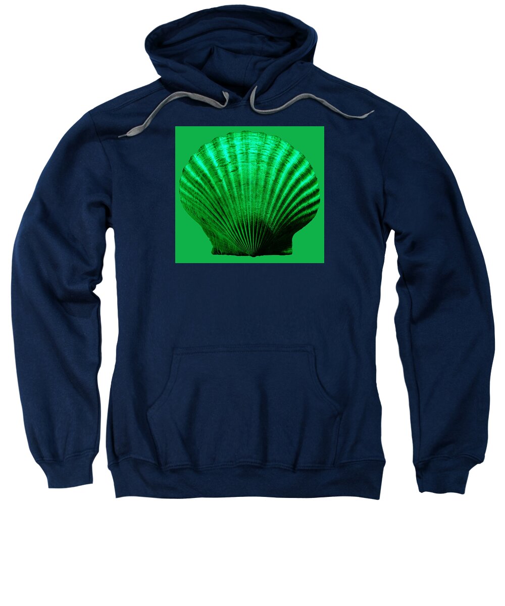 Sea Sweatshirt featuring the photograph Sea Shell -Green by WAZgriffin Digital