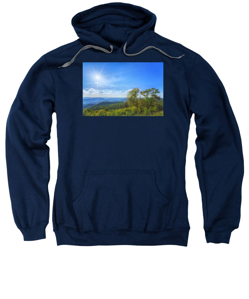 Blue Ridge Mountains Sweatshirt featuring the photograph Shenandoah's The Point Overlook by Sylvia J Zarco