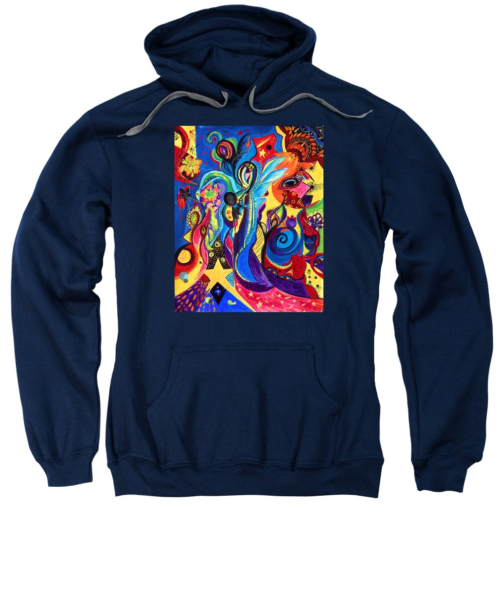 Abstract Sweatshirt featuring the painting Guardian Angel by Marina Petro